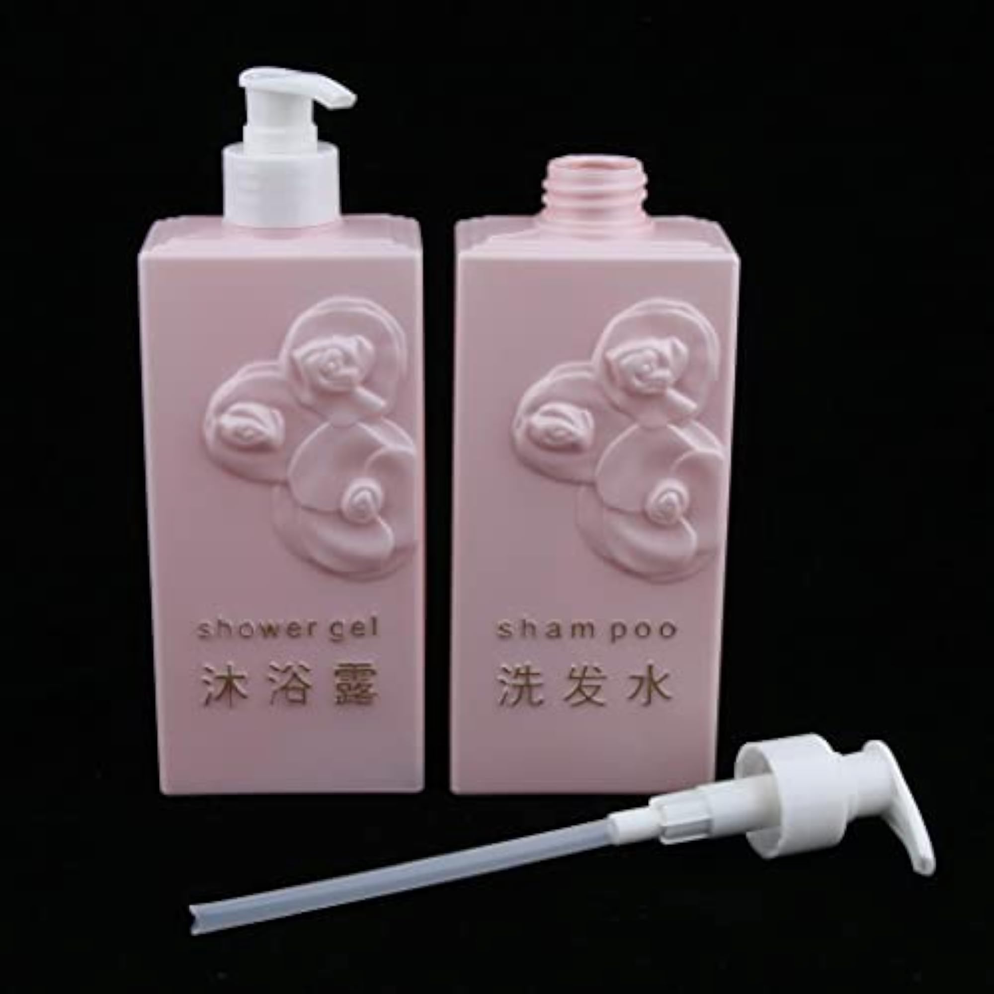 2 Pieces Refillable Empty Shampoo Shower Gel Lotion Bottles